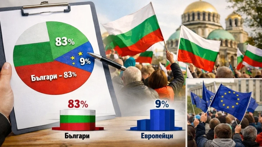 Проучване преди 3 март: 83% от хората у нас определят като българи, 9% – като европейци