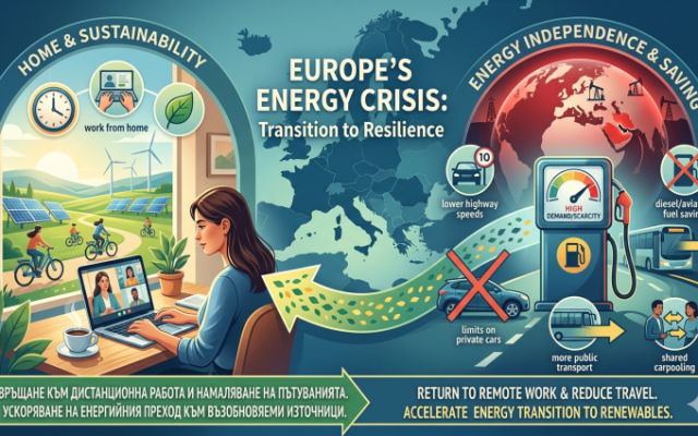 ЕК зове: Пътувайте по-малко, върнете  хоум офиса, пестете горивата