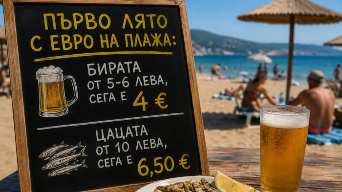 Първо лято с евро на плажа: Бирата от 5-6 лева, сега е 4 €, цацата от 10 лева, сега е 6,50 €